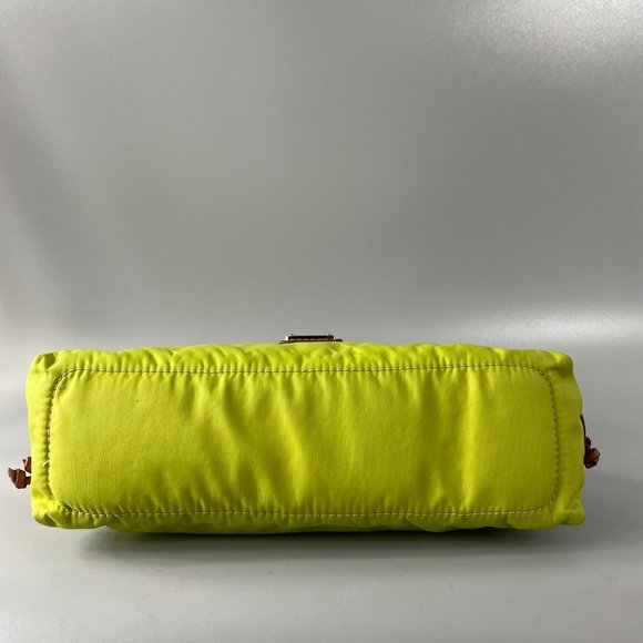 Dooney & Burke Green Nylon Brown Leather Trim/Strap Hobo Shoulder Bag - Picture 13 of 15